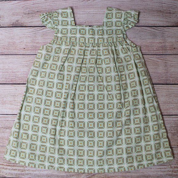 Hannah Kate Green square brown dot dress - Picture 1 of 4